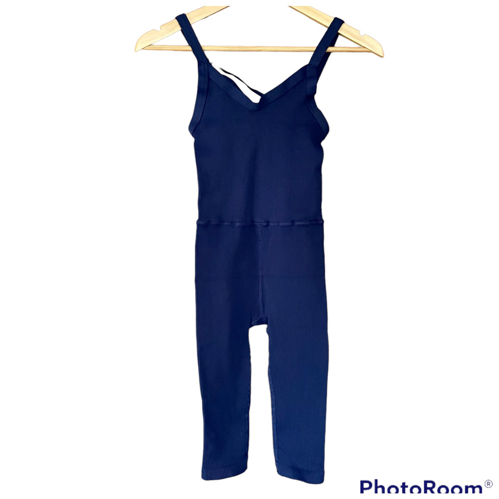 Free People Movement Happiness Runs One Piece Runsie Navy Blue Size XL FLAW